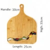 Wholesale Hot sale bamboo wood steak plate cutting board bamboo pizza cake baking tray with handle pizza peel tray