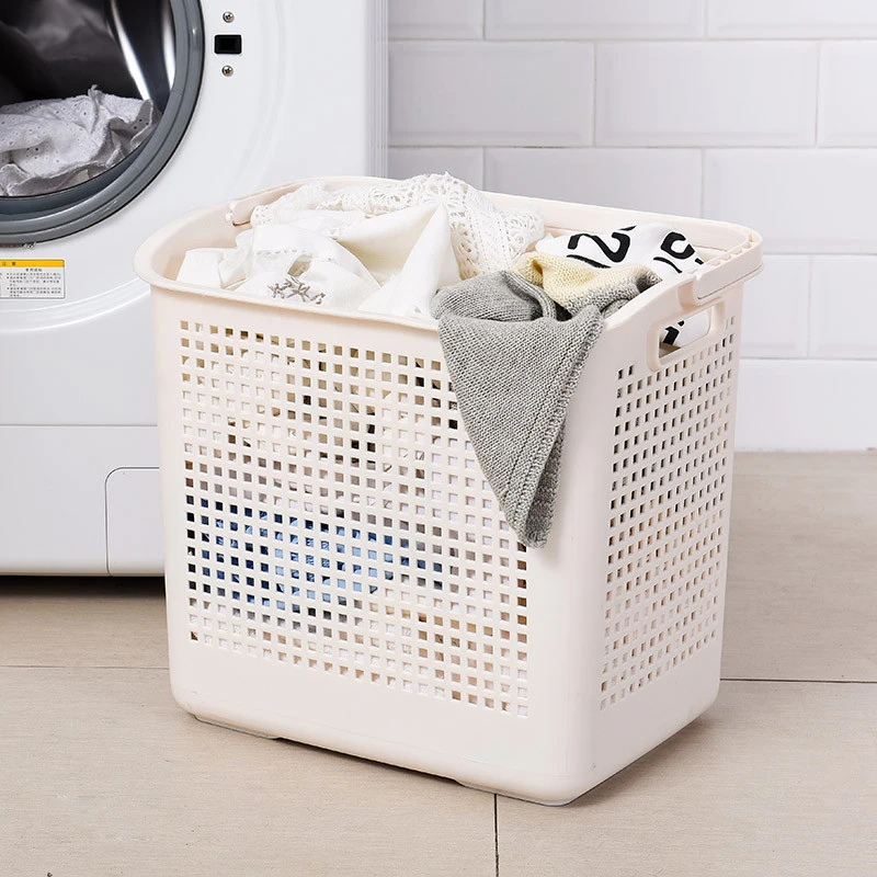 Wholesale Large Foldable Bathroom Cloth Storage Washing Bin Laundry Hamper Stackable Laundry Basket with Handles and Trolley