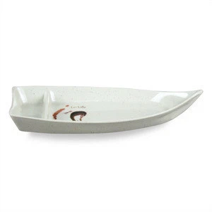 Wholesale Melamine Sushi Boat Shaped Dish Tray