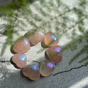 Wholesale natural crystal heart shape stone folk crafts angel aura crystal rose quartz heart for gifts