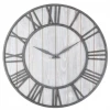 Wholesale Nordic Vintage Round Frame Metal Wooden Wall Clock