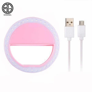 Wholesale portable rechargeable usb camera flash phone led selfie ring light