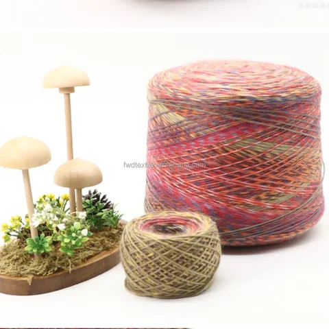 Wholesale Premium Acrylic Wool Blended Yarn 10% Wool 90% Acrylic Space Dyed Gradient Fancy Yarn Roving
