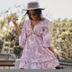 wholesale spring summer new womens style deep v casual fashion boho  dress