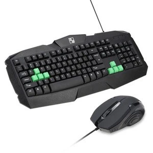 Wired 104 Key Ergonomic Esport Gaming Business Office Keyboard with Optical USB Mouse Mice Combo for PC Desktop Computer