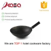 Wok Heavy Carbon Steel Pro Chef 14 inch Round Bottom With Metal Handle indian big wok
