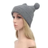 Women Girls Ribbed Knit Cute Cat Ear Knit Cable Rib Hat Cap Beanie Hat Women Knit Beanie Cat Ear Crochet Braided Winter Ski Hat