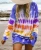 Import Women Long Sleeve Blouse Sweatshirt Round Neck Tie Dye Print Colorful Pullover Top Mini Dress from China