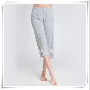 Womens Bamboo Jersey Spring Summer Pajama Lounge Pants 3/4 Length