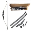 Wood straight handle high strength composite bow piece for hunting and shooting dual purpose bows