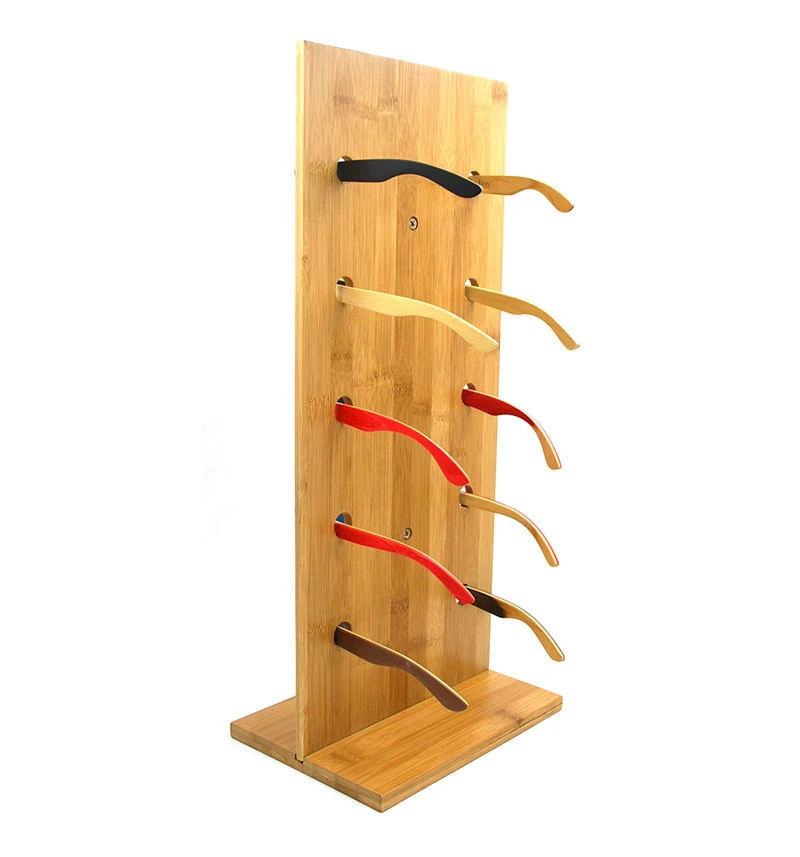 Wooden Bamboo display rack stand for sunglasses eyewear display tray