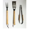 Wooden handle bbq tools with bbq fork and bbq spatula