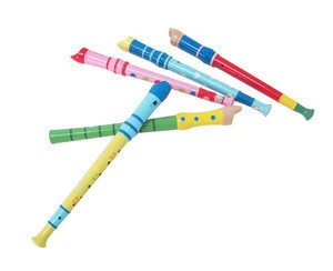 Wooden Musical Instrument Kids Colorful Flute Toy