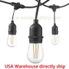 Worbest 48FT Outdoor Light String E26 E27 S14 Edison Bulb included Christmas Waterproof Connectable LED String Light