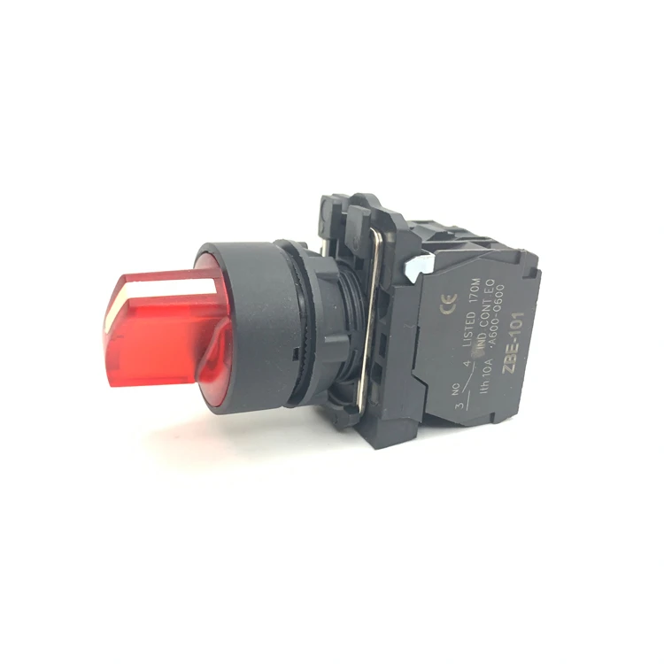 XB5-AK2465 type 22mm 2 position rotary push button switch with LED light