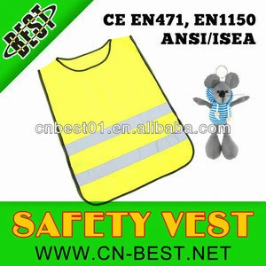 Yellow Child Hi Viz Safety Vest Hi Visibility Waistcoat Children&#039;s Hi Vis Vest
