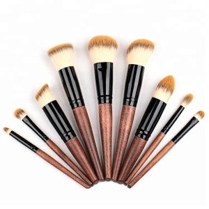 Your own brand wooden Pincel Maquiagem 9pcs synthetic vegan beauty Cosmetic makeup brushes