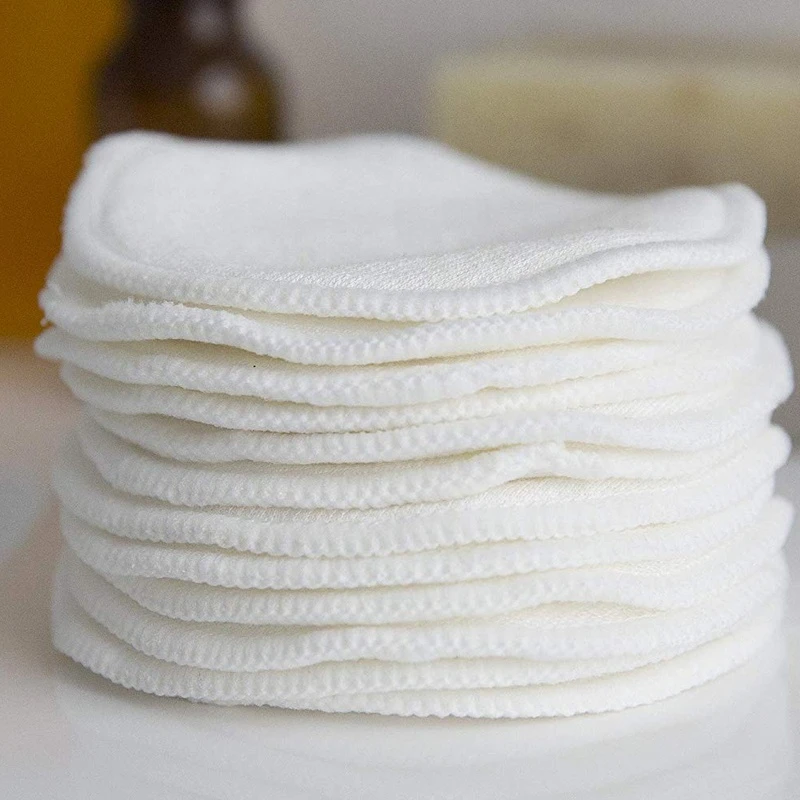 Zero Waste 8cm Round Soft Reusable Bamboo Cosmetic Pads Laundry Bag Set All Skin Washable Cottons Makeup Remover