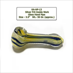 Silver Frit Inside Work Glass Hand Pipe