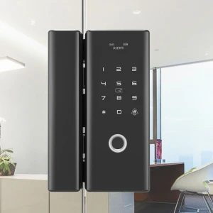 Password RF Card Remote Control Mechanical Key Bluetooth digital keypad frameless glass door Fingerprint lock for glass door