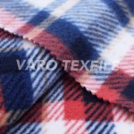 Factory wholesale warm check 100% polyester both side brush printed fleece fabric