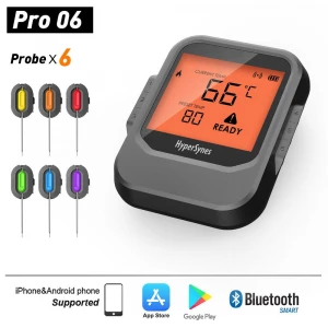 Wireless Meat Thermometer for Grilling Bluetooth Ultra Accurate & Fast Digital Meat Thermometer with 6 Probes,Best Carring Case Included for Smoker,Griller,BBQ