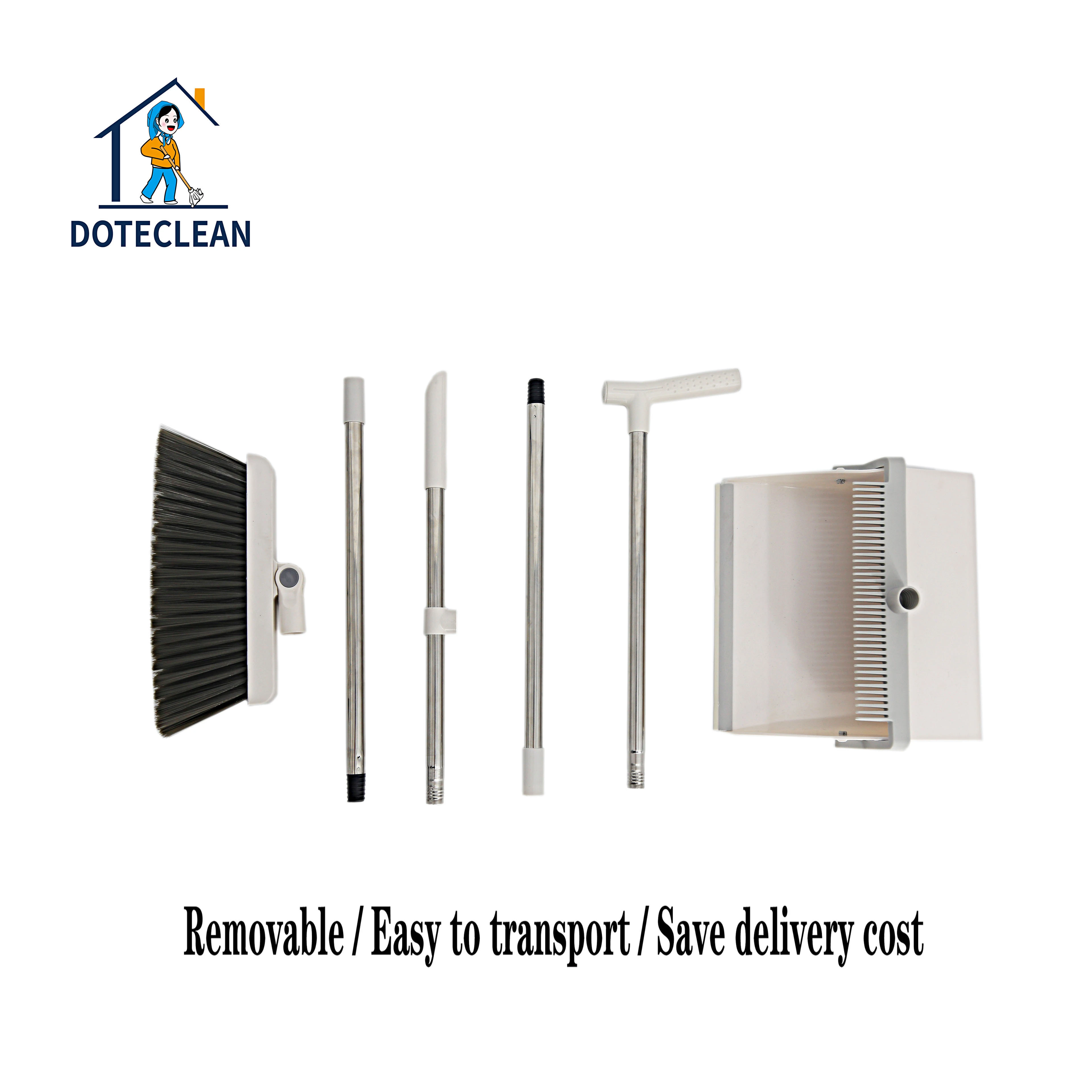 008 Rotating Broom And Dustpan Set With Magnetic Holder