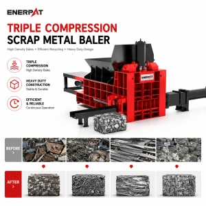 Automatic Triple Compression Scrap Metal Baler Press Machine for Steel and Aluminum Recycling