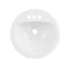 Glassy white traditional  round ceramic drop in bathroom wash basin