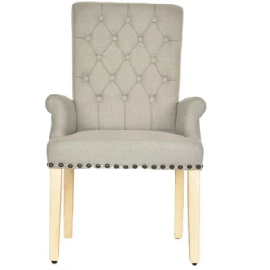 New design KD wooden and tufted arm dining chair VS 02