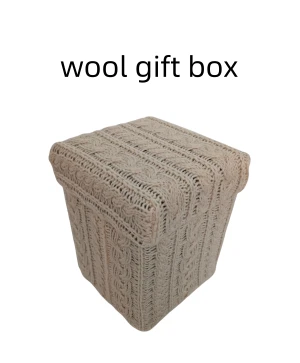 Wool Packaging Christmas Gift Box Handle Box Paper Cardboard Beige For Mother's Day Birthday Christmas