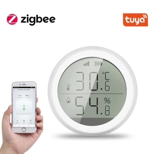 Tuya Smart ZigBee Smart Temperature And Humidity Sensor With LCD Display Battery Powered With Smart Life App Alexa