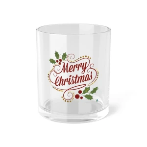 Tumbler Glass | Authentic design "Merry Christmas holly" by fine artist CALLIE E AUSTIN