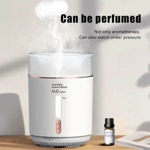 Hansen Electric 480ml H2O Atmosphere Air Humidifier Double Fog Ring Water Atomizer Timing Aroma Diffuser