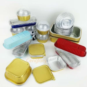 Gold Cake Liner Bakeware Disposable Round Aluminum Foil Baking Tray