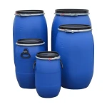 Open Top Blue Plastic Drum