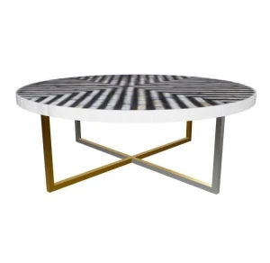 Striped Shell-Inlay Coffee Table
