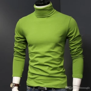 multiple colour turtle neck t-shirt cotton long sleeves winter t-shirt for men Polo T Shirts