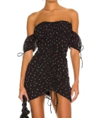 Can be customized floral dress drawstring design spring summer burst