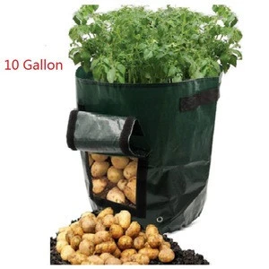 10 Gallon Potato Grow Bags - Plant Growing Bags w/Drainage Holes &amp; Access Flap &amp; Handles, Garden Bag Plant Pot for Vegetages