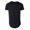 100% Cotton Short Sleeve Long-line Scoop Hem Solid Mens T-Shirt