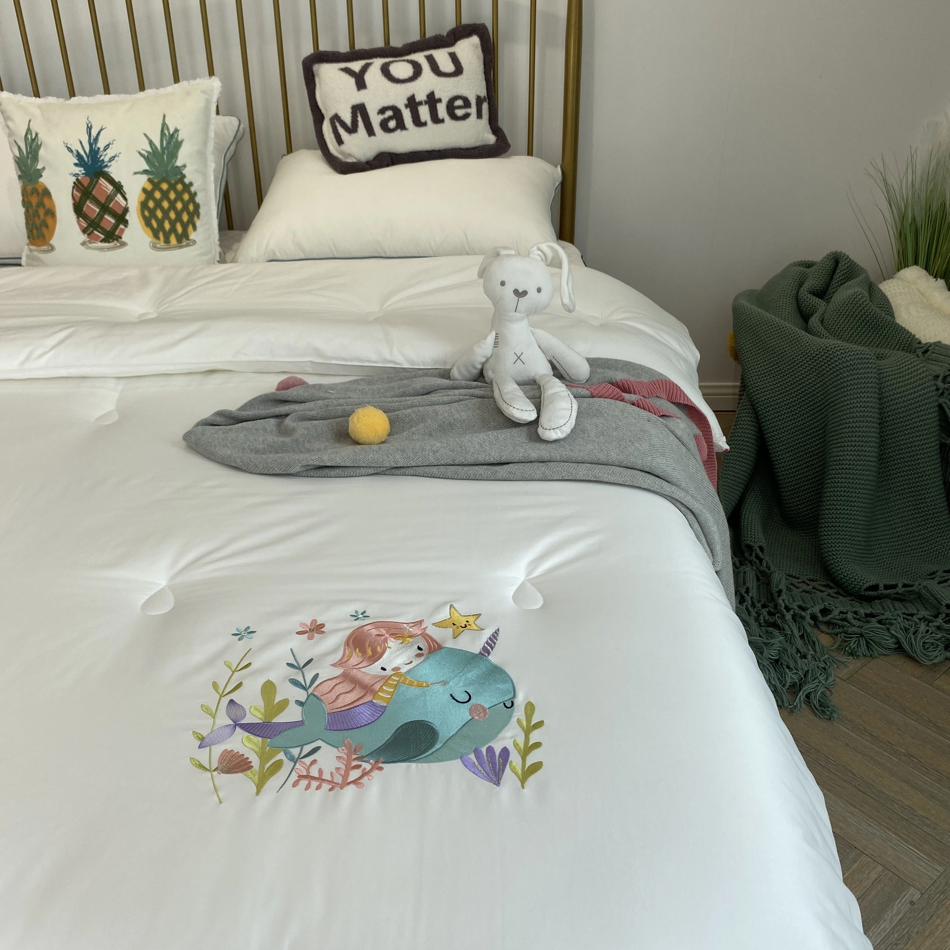 100% polyester and sherpa comforter kids bedding sets carton design kids quilt