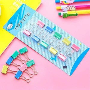 10pcs/set Small Size Printed Metal Binder Clip Paper Clip Clamp Office School Binding Supplies
