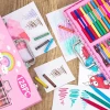 128PC Unicorn kids Painting Stationery Set Drawing Art Supplies Draw Art Sets for Children