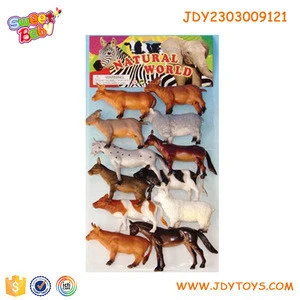 12pcs plastic mini farm animal toy set ,PVC small farm animal toy set,animal toy