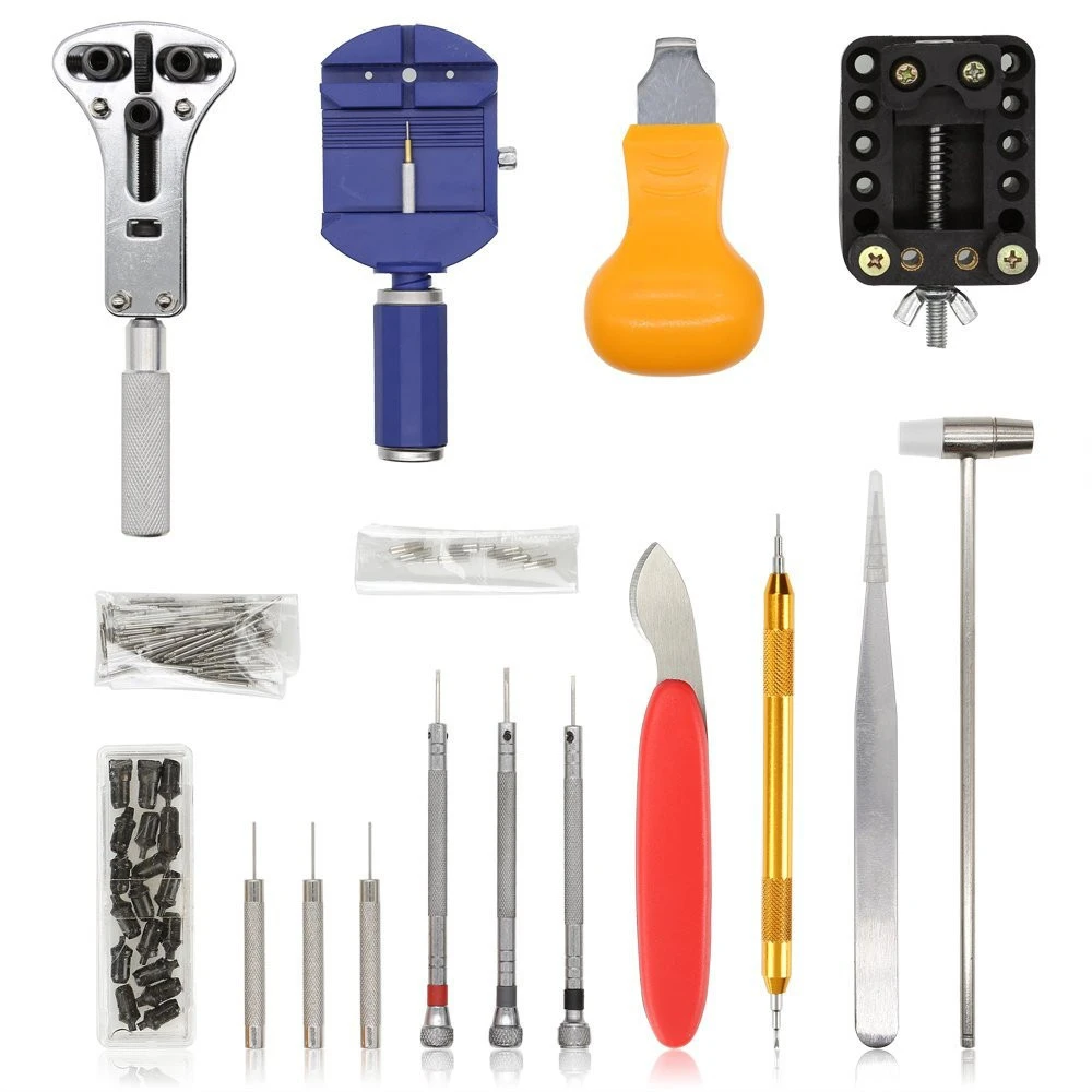 147pcs Professional Watch Repair Kit Screwdriver Spring Bar Tool Set,Watch Band Link Pin Tool Set with Carrying Case