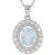 Import 1.4cts Sky blue topaz and 0.97cts white zircon 925 Sterling Silver Natural Gemstone Halo Pendant from China