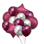 14pcs 12/18inch Heart/Star Shape Metallic Helium Balloons Confetti For Birthday Wedding Festival Balon Party Decorations Supplie