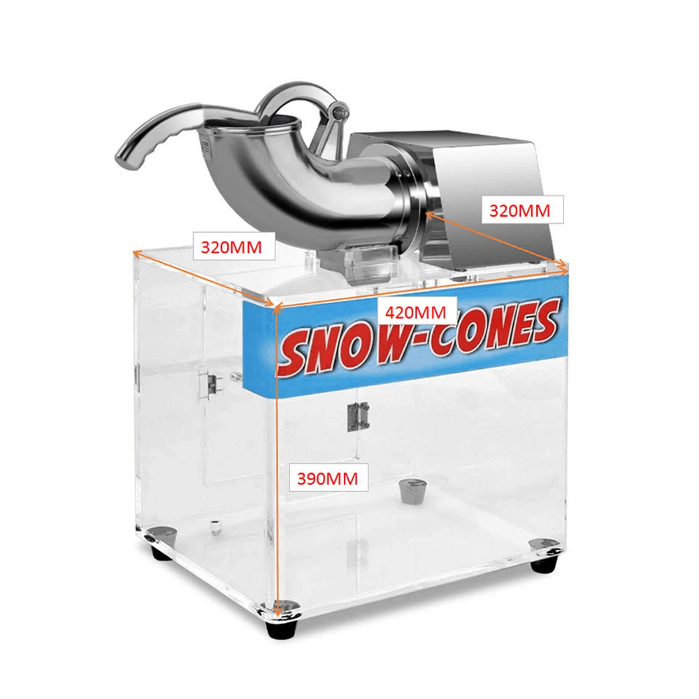 180W Commercial Stainless Steel Electric Ice Crusher Snow Cone Shaver Machine