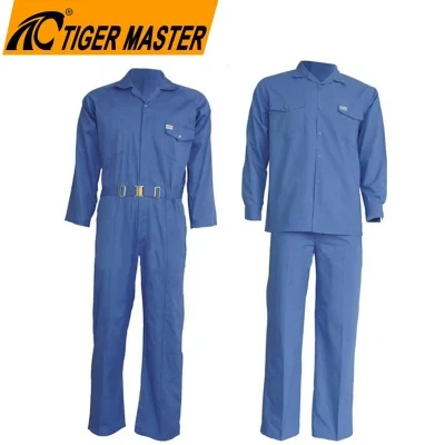 190g Royal Blue One Piece Custom Logo Cheap Poly-Cotton Construction Workwear Uniform Safety Coverall